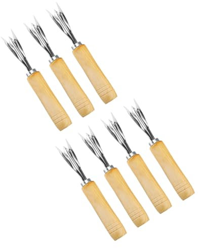 Cabilock Fourchette à Ananas en Acier Inoxydable V, Lot de 7 Pièces