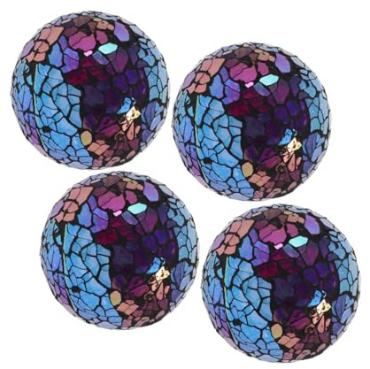 Ciieeo 4pcs Decorative Glass Balls Sphere Ball Tabletop Home Desktop Ornament Glass Sphere for Dining Living Coffee Table Decor