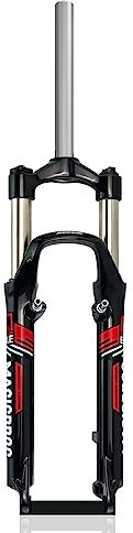 Forcella Ammortizzata MTB 26 IH Forcella Anteriore per Bicicletta da Montagna 100 Mm Escursione 1 1/8 Tubo Dritto QR 9 Mm Freno A Disco/V Forcella in Lega di Alluminio, Black Red, 26in