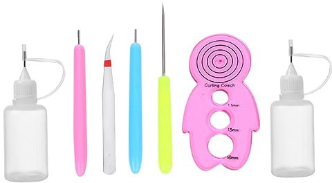 OFFIGAM 7pezzi Strumenti per Quilling in Cartone Kit Completo per Arrotolare La Carta Fai da Te Penna Ago per Quilling Accessori per Lavori Artistici e Scolastici Casa
