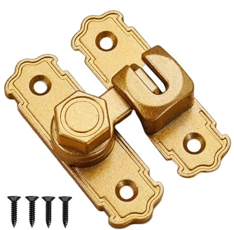 Verrou de Porte à 90 Degrés - Verrou pour Porte Coulissante,Attaches Renforcées Anti-Rouille Pour Placard, Salle De Bain, Portail Et Garage