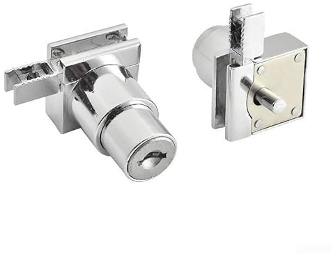 Sécurisez efficacement votre vitrine avec une serrure de porte en alliage de zinc et deux clés, bloque porte coulissante, serrure porte coulissante, verrou baie coulissante Pour vivarium, terrarium