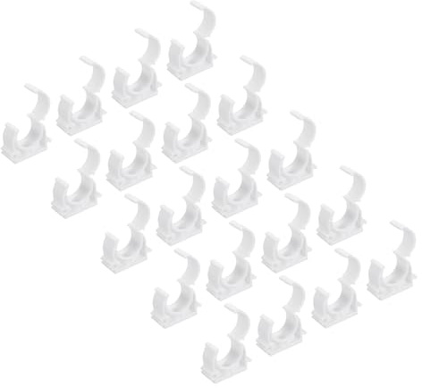 sourcing map 40 pezzi PPR U-Type Tubo Raccordo Morsetti Connettori Interni 25mm Bianco Flip Snap Collegamento per Tubo Condotto Elettrico Arredamento Casa Pistola Nail Perforazione