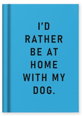 Ohh Deer I'd Rather Be At Home With my Dog | Pocket tyg inbunden anteckningsbok (A7) | 112 fodrade sidor | rolig presentanteckningsbok
