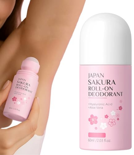 Déodorant à bille Sakura en bâtonnet, déodorant pour tout le corps sans aluminium pour femme infusé avec de la vitamine C et de l'aloe, protection durable contre les odeurs et la transpiration