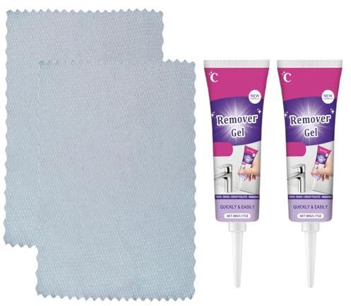 EIHI 2 Pièces Gel Anti-Moisissure Multifonction, Pour Fenêtres, Machines à laver, Salles de Bains, Avec 2 Morceaux de Chiffon de Nettoyage Gris, L