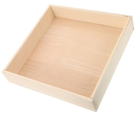 Toyvian Montessori Wooden Sand Tray for Kids 25x25x6cm Indoor Sandbox for Toddlers Sensory Play and Storage Box Educational Sand Table for Classroom and Home Use