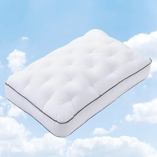 YOUR MOON Extra Soft Support Pillows Queen Size, Luxury Fluffy Down Alternative Pillow for Sleeping, Medium Thick Pillows, 100% Cotton Shell Bed Pillow (White)