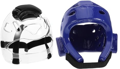 DECORNIJIA Adjustable Taekwondo Headgear with Full Face for Karate Sparring Lightweight Protective Sports Headgear for Boys and Training Competition Safety