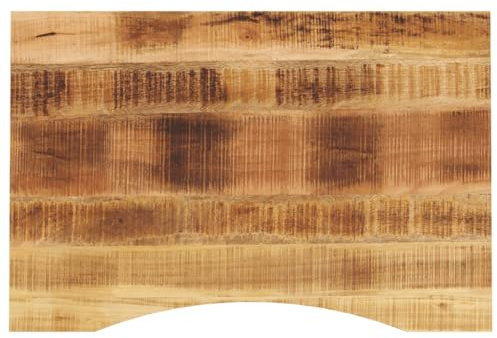 HETFTJN Tischplatte 100x60x2,5 cm aus massivem Mangoholz Schreibtischplatte mit Aussparung rustikale Holzplatte für Home Office Küche Esstisch und Outdoor Bistro