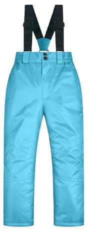 Mjjsk unisex barn skidbyxor flickor pojkar snösäkra byxor barn utomhus vattentäta vindtäta byxor vinter varma snowboard byxor, L-blå, 5-6 År