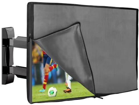 kwmobile 49-50 TV-överdrag för utomhusbruk med dragkedja - utomhus TV-överdrag - TV-fodral skärmskydd - väderbeständigt TV-skydd - mörkgrå