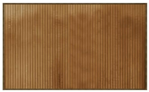 Yisssmeng Bambusteppich Braun 60 x 100 cm Rechteckig Modernes Design Robust und Langlebig rutschfeste Unterseite für Wohnzimmer Schlafzimmer Küche Balkon