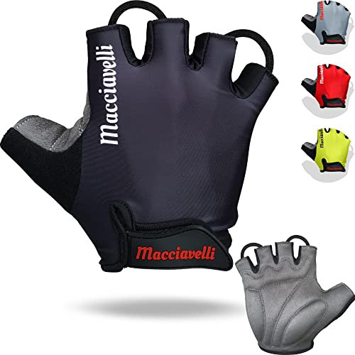 MACCIAVELLI Fahrradhandschuhe Herren Damen - Halbfinger MTB Fahrrad Handschuhe - Sommer Radsporthandschuhe für Mountainbike, Rennrad & Downhill