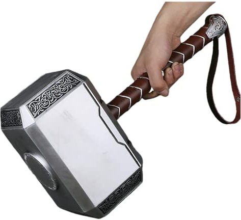 damdos Halloween Prop 44cm Cosplay Hammer Endgame Odinson Waffe Hammer Captain Cosplay Zubehör Krieger, Donnergott, Fasching, Wikinger LARP