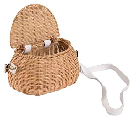 Foxlove Fahrradkorb Für Kinder Kleiner Fahrradkorb, Fahrradkorb Aus Weide Geflochtener Weidenkorb Radkorb Hängekorb Vorne Fahrradzubehör Für DIY Lenkerkorb Mädchen Geschenk Set