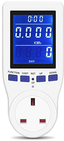 Power Meter Energy Monitor, Power Consumption Meter Electric Plug to Record Usage LCD Electricity Usage Monitor Plug 8 Mode, for Household Electrical Equipment Monitoring