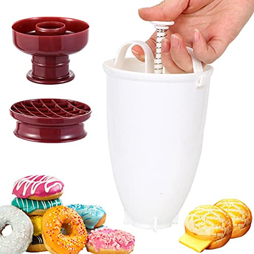 YWQQ Grande Stampo per Torte a Forma di Donut,Stampo in Plastica per Ciambelle, Mini Donut Makers,Donutmaker Dispenser, Portatile Donutmaker Manuale della cialda Dispenser Ciambella Macchina
