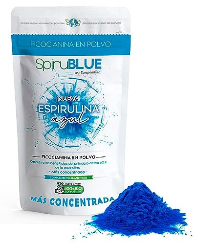 Espirulina Azul en polvo - Ficocianina 100% Pura Concentrada (25g) - Antioxidante Natural Vegano - Colorante alimentario para batidos y bebidas proteicas