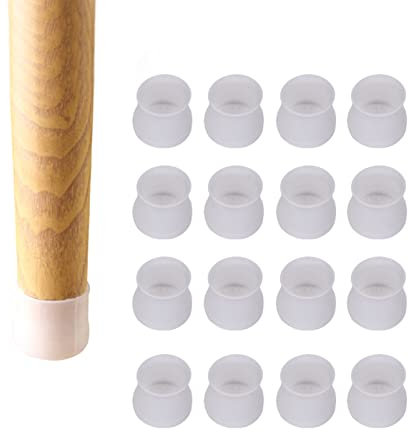 CWYP-038 Silla Pierna Caps 16 Uds Protectores Patas ?Sillas Redondas Silicona Tapas de Patas Antideslizantes Protectores Piso Evitar Arañazos Insonorizada (19-25 mm,Blanco)