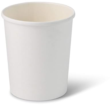 BIOZOYG Bio Einweg-Becher Speisebecher Pappbecher To Go weiß I Kompostierbare Becher Suppenbecher Eisbecher Pappe I 500 stabile Kartonbecher 800 ml rund