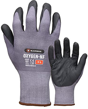 Blackrock Oxygen Safety Work Grip Gloves, Size 7/Small | Nitrile Engineering Gripper Gloves for Work, Optimal Oil Handling, for Men and Women, Construction, Warehouse