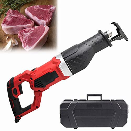 DBMGBd Scie Viande Boucher, 900W/1300W Professionnel à Os électrique Boucherie pour Couper Les et Congelée, Multifonction Couteau Boucher Le Supermarché/Le Restaurant(Size:1300W) Red