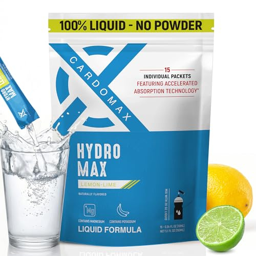 Cardomax HYDROMAX – Bebida Isotónica con Electrolitos para Hidratación Diaria y Deporte – Rendimiento, Recuperación y Bienestar Físico. 15 sobres.
