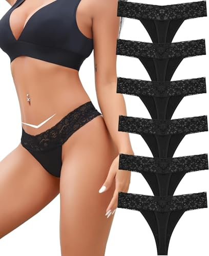 BeReady Baumwolle String Tanga Damen Spitze Unterhosen Frauen V-Waist Atmungsaktiv Slip Damen Baumwoll Unterwäsche Sexy Dessous Yoga Valentinstag Underwear Women Mehrpack