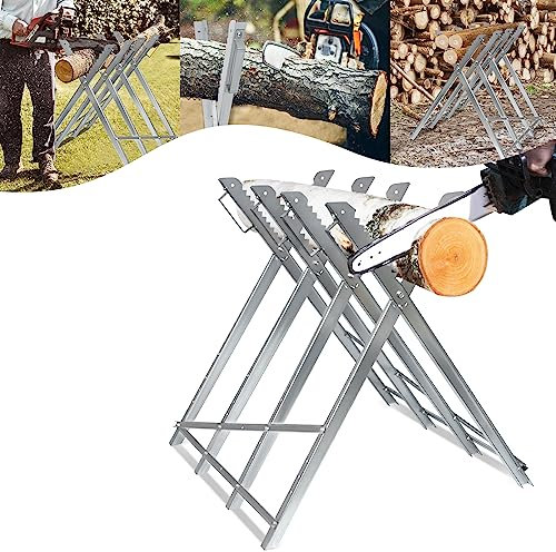 YARDIN Sägebock für Kettensägen Holzsägebock aus Metall Sägeböcke klappbar Kettensägebock 150 kg Garten Sägegestell Holzsägebock Kettensägenbock Holzschneidebock