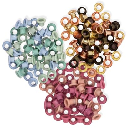 Craftelier - Set mit 180 farbigen Standard-Ösen zum Verzieren von Scrapbooking- und BastelProjekten | Kompatibel mit dem Crop A Dile Tool | Ca. Innendurchmesser 5 mm und Außendurchmesser 8 mm