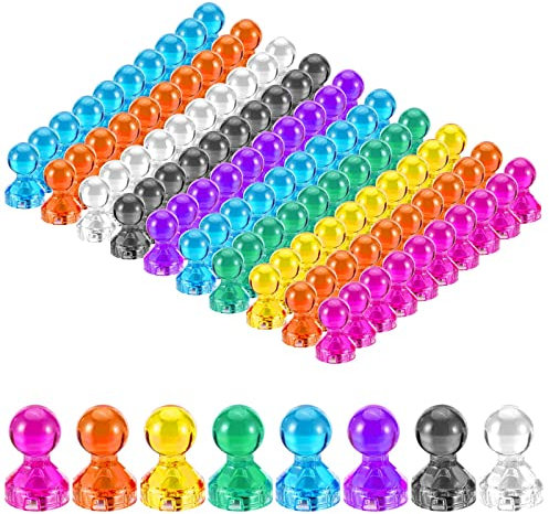 100 Stück Kühlschrankmagnete, 11 x 17 mm kleine Magnete, 8 Farben Magnete für Whiteboard, magnetische Push-Pins, perfekt für Büros, Schulen, Whiteboard