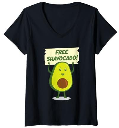Womens Free Shavacado Fresh Avocado Funny Vine Meme V-Neck T-Shirt