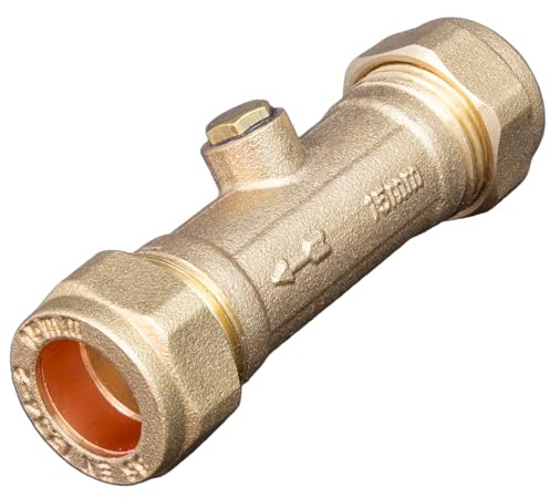 Kudos-Trading - 15 mm DZR Doppel-Rückschlagventil, WRAS-zugelassene Klemmverschraubung, Rückschlagventil, Einweg-Issolationsventile verhindern Rückfluss und Kontamination.