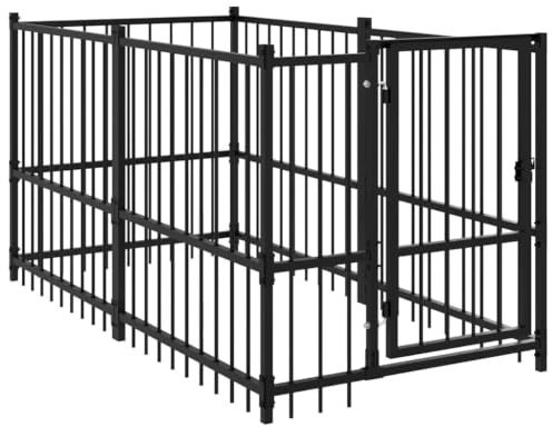Hundezwinger Schwarz 193,5x97x100 cm Stahl