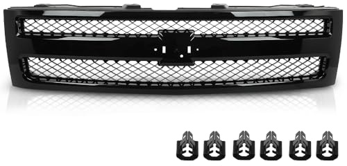 PIT66 Front Grille Grill Textured Black Compatible with Chevy Silverado 1500 LS LT LTZ WT 2007-2013 /Silverado 1500 Hybrid 2009-2013/ Silverado 1500 XFE 2010-2013 GM1200578 25810706