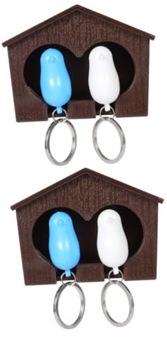Garneck 2 Sets Schlüsselanhänger Vogelhaus Schlüsselhalter Haken Spatz Lustige Pfeife Schlüsselanhänger Organizer Handtasche Paar Hängender