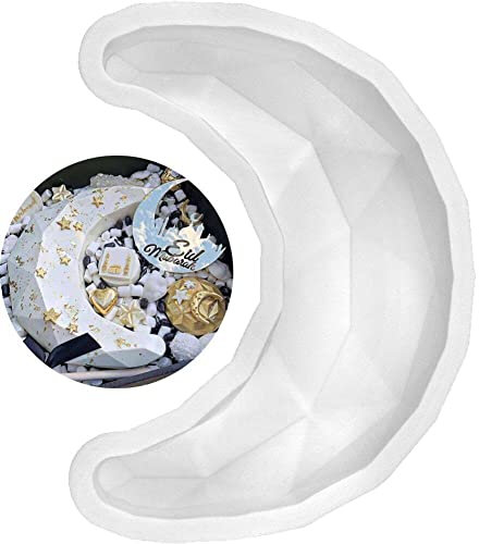 Lpitoy Stampo per Torta in Silicone a Forma di Luna 3D Grande Mezzaluna Mousse Pane da Forno Stampi per La Cottura della Torta per La Festa della Festa di Mubarak