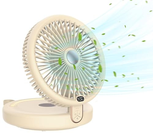 SLuB Ventilador de mesa, ventilador vórtice oscilante automático, plegable de 90°, ultra silencioso, 6 velocidades, ligero, eficiencia energética, silencioso, temporizador, potente ventilador de