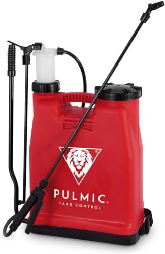 Pulmic Raptor 12 Sulfatadora Manual Hidráulica Mochila 12L con Presión Retenida, Lanza de Vidrio y Boquilla Regulable para Aplicación de Agroquímicos y Productos Industriales