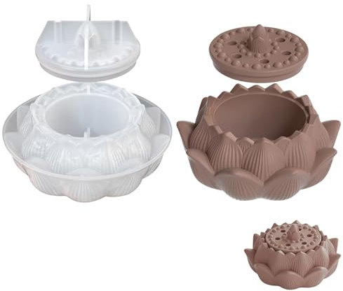 Silikonform Kerzenhalter, Lotus Silikonform Dose mit Deckel Silikonformen Gießformen Silikon Gießform Kerzenhalter Silikonform Vase Giessform Silikon für Kerzenhalter Blumentöpfe Vorratsgefäß