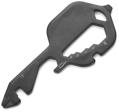 ESUOHYM 13 herramientas en 1 llavero abrebotellas de acero inoxidable multiherramienta mini con forma de llave de bolsillo EDC herramienta de utilidad llavero accesorios para hombres y mujeres