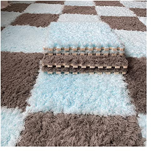 Flauschige lila Spielzimmer-Teppichfliesen, 50 Stück, weiche Kletterflächen-Teppiche für Heimdekoration, 30,5 x 30,5 cm, ineinandergreifende Schaumstoff-Bodenmatte