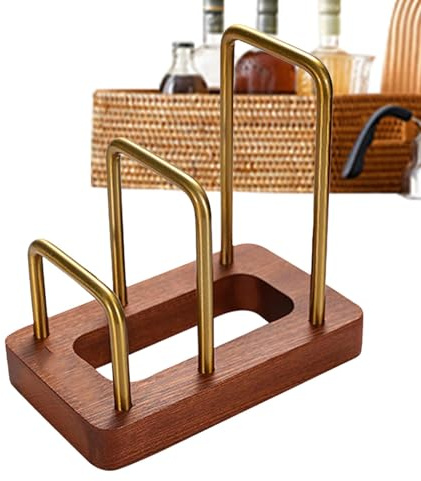 Siuwddee Soporte para tabla de cortar, soporte para tabla de cortar | Estante para tabla de cortar con base de madera | Platos, bandejas, ollas, tapa, soporte, tabla de cortar, estante de colocación
