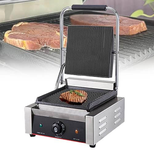 Parrilla EléCtrica Para Carne De 1,8 Kw/3,6 Kw, Parrilla De Prensa Simple O Doble, Sandwichera Comercial Para Panini, Con Ajuste De Temperatura,811A-220V