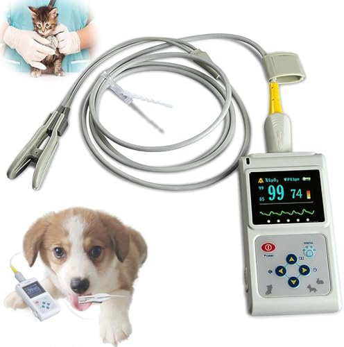 Oxymètre De Pouls Vétérinaire, Moniteur De Fréquence Cardiaque Pour Animaux Avec Sonde Et Câble USB, Sonde De Capteur D'oreille/langue Portable, Pour Chien, Chat, Hôpital Pour Animaux De Compagnie