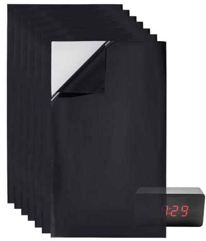 BENECREAT 7 fogli Adesivi per Bloccare La Luce LED, Filtri Luminosi Adesivi Neri Da 17x10cm, Foglio di Oscuramento Della Luce per L'Elettronica, Radio, Decoder Via Cavo, Tenere Sotto Controllo