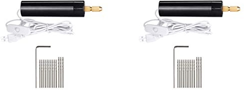 Rfeeuubft 2Set 0.7-1.2mm Micro-Electric Hand Drill Set for Resin,Electric Mini Drill for Jewelry Making Electrical Pin Vise Kit