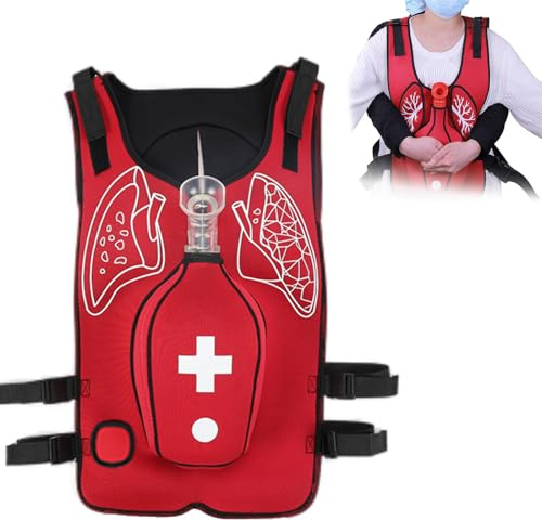 ZephyrGlow Trainingsweste zur Lernhilfe des Heimlich-Griffs, Atemwegsobstruktionssimulator mit Rückstoßfunktion, geeignet für medizinische Fakultäten und Erste-Hilfe-Kurse,Red-Adults