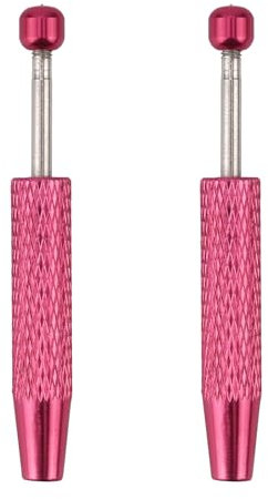 2pcs Jewelry Grabber Tool, Piercing Ball Grabber Reacher Jeweler Pick Up Tool for Changing Jewelry 4-Claw Tweezers for Diamond Gem Electronic Component (Rose Red)